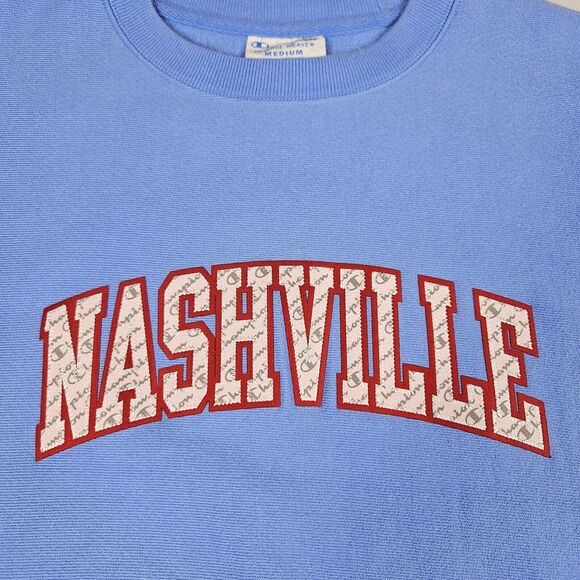 Champion Reverse Weave Nashville Size Medium Boyfriend Sweatshirt Embroidered - Picture 3 of 14